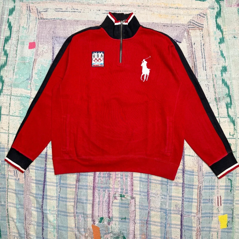 Polo by Ralph Lauren Quarter-Zip USA Olympic 2010 Sweater XL